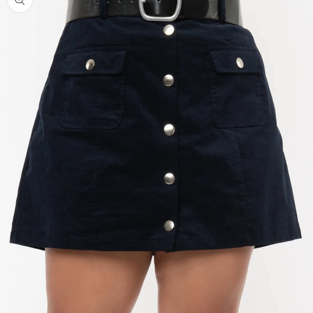 Black Corduroy Marlo Skirt 2X